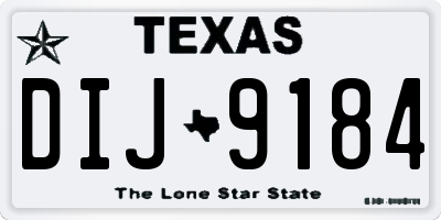 TX license plate DIJ9184