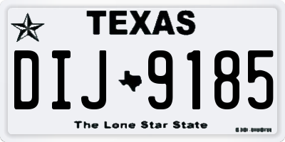 TX license plate DIJ9185