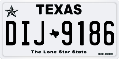 TX license plate DIJ9186