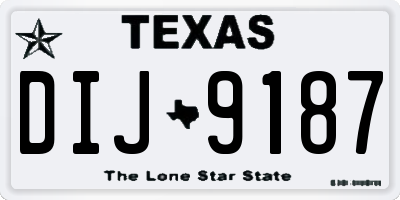 TX license plate DIJ9187