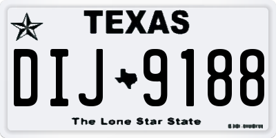 TX license plate DIJ9188