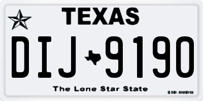 TX license plate DIJ9190