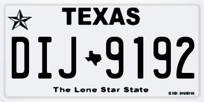 TX license plate DIJ9192