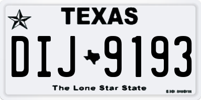 TX license plate DIJ9193