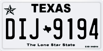 TX license plate DIJ9194