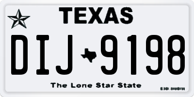 TX license plate DIJ9198