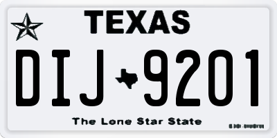 TX license plate DIJ9201