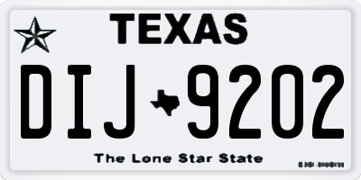 TX license plate DIJ9202