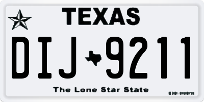 TX license plate DIJ9211