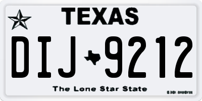 TX license plate DIJ9212