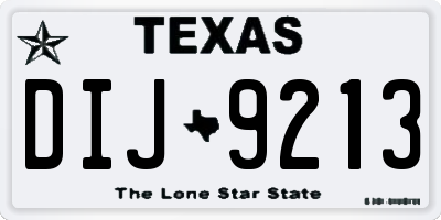 TX license plate DIJ9213