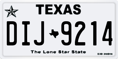 TX license plate DIJ9214