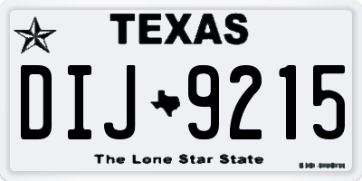 TX license plate DIJ9215