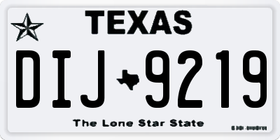 TX license plate DIJ9219