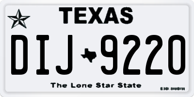 TX license plate DIJ9220