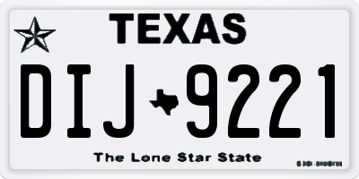 TX license plate DIJ9221