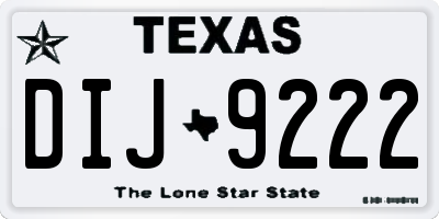 TX license plate DIJ9222