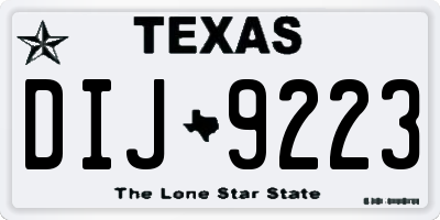 TX license plate DIJ9223