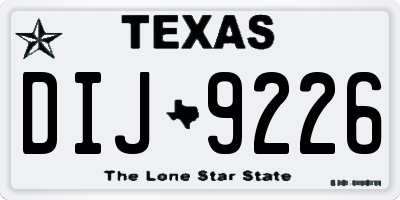 TX license plate DIJ9226