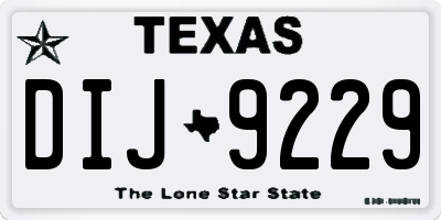 TX license plate DIJ9229