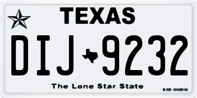 TX license plate DIJ9232