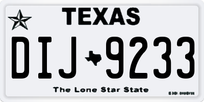 TX license plate DIJ9233
