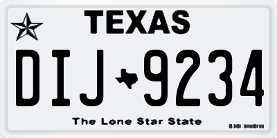 TX license plate DIJ9234