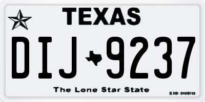 TX license plate DIJ9237