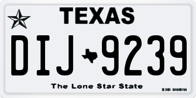 TX license plate DIJ9239