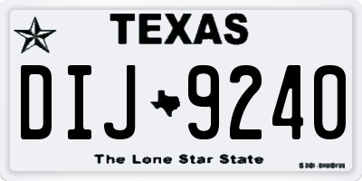 TX license plate DIJ9240