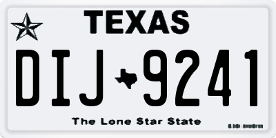 TX license plate DIJ9241