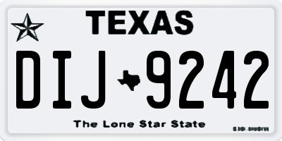TX license plate DIJ9242