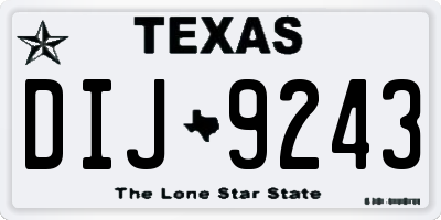 TX license plate DIJ9243