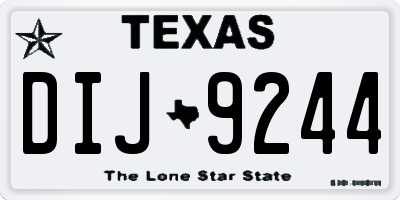 TX license plate DIJ9244