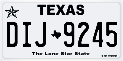 TX license plate DIJ9245