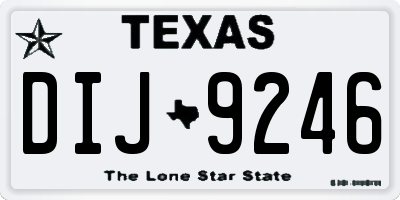 TX license plate DIJ9246