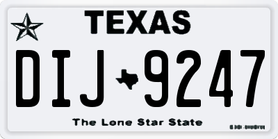 TX license plate DIJ9247