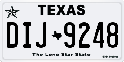 TX license plate DIJ9248