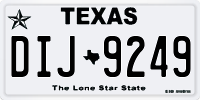 TX license plate DIJ9249