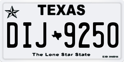 TX license plate DIJ9250