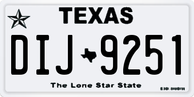 TX license plate DIJ9251