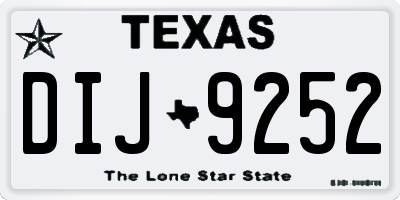 TX license plate DIJ9252