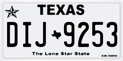 TX license plate DIJ9253
