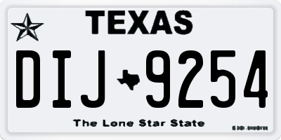 TX license plate DIJ9254