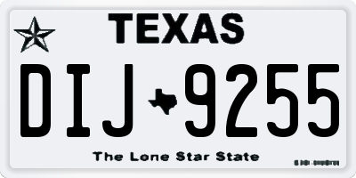 TX license plate DIJ9255