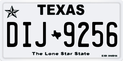 TX license plate DIJ9256