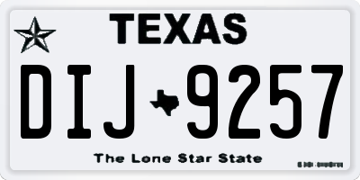 TX license plate DIJ9257