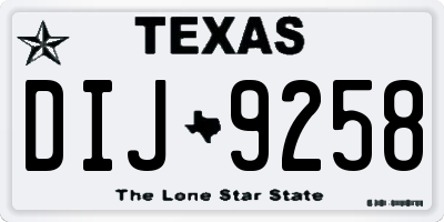 TX license plate DIJ9258
