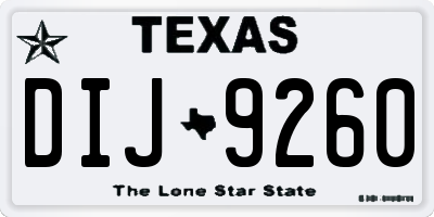 TX license plate DIJ9260
