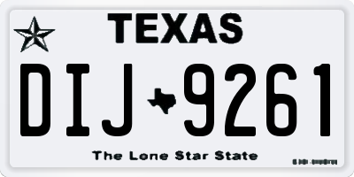 TX license plate DIJ9261